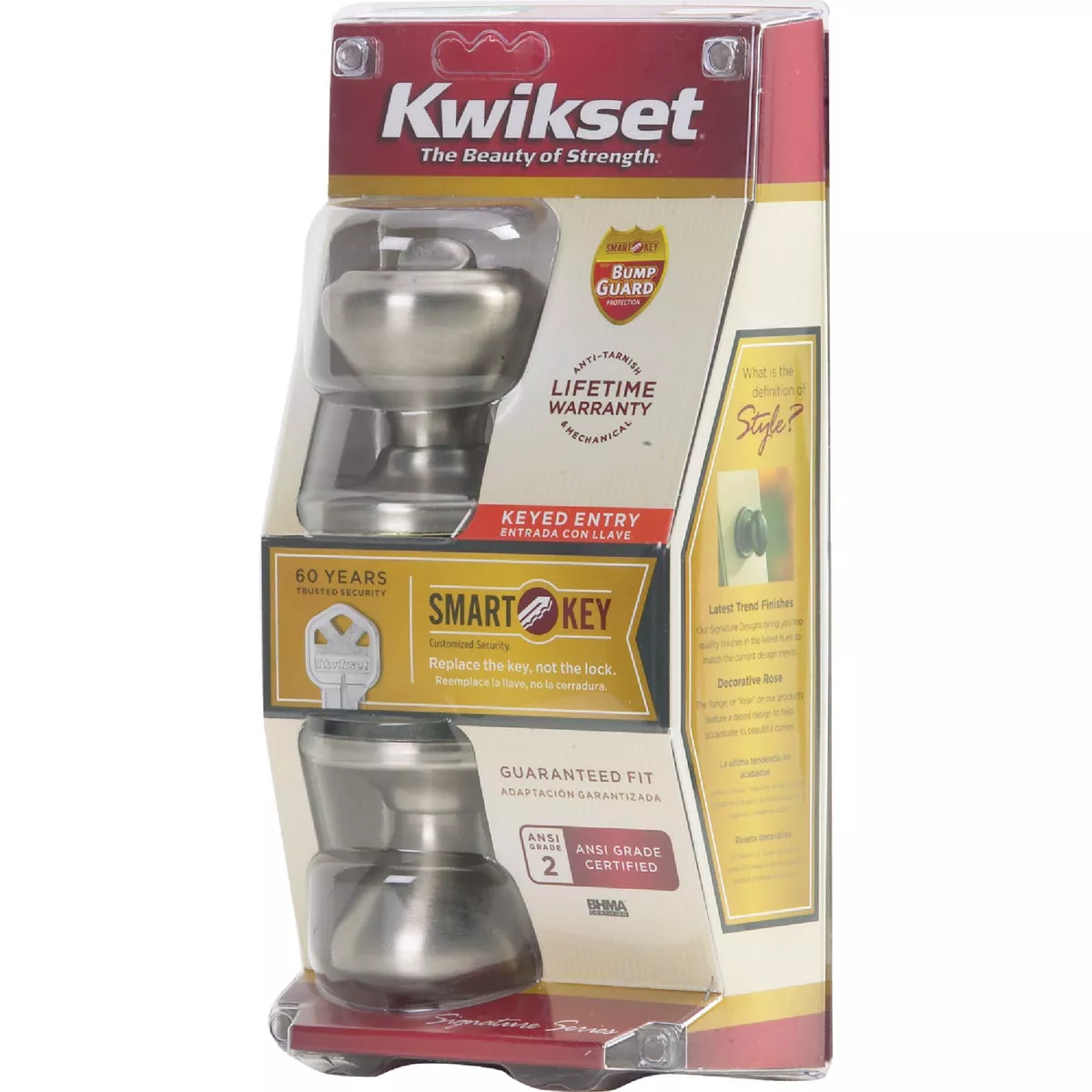 Kwikset Signature Series Satin Nickel Cameron Entry Door Knob with SmartKey - photo 3