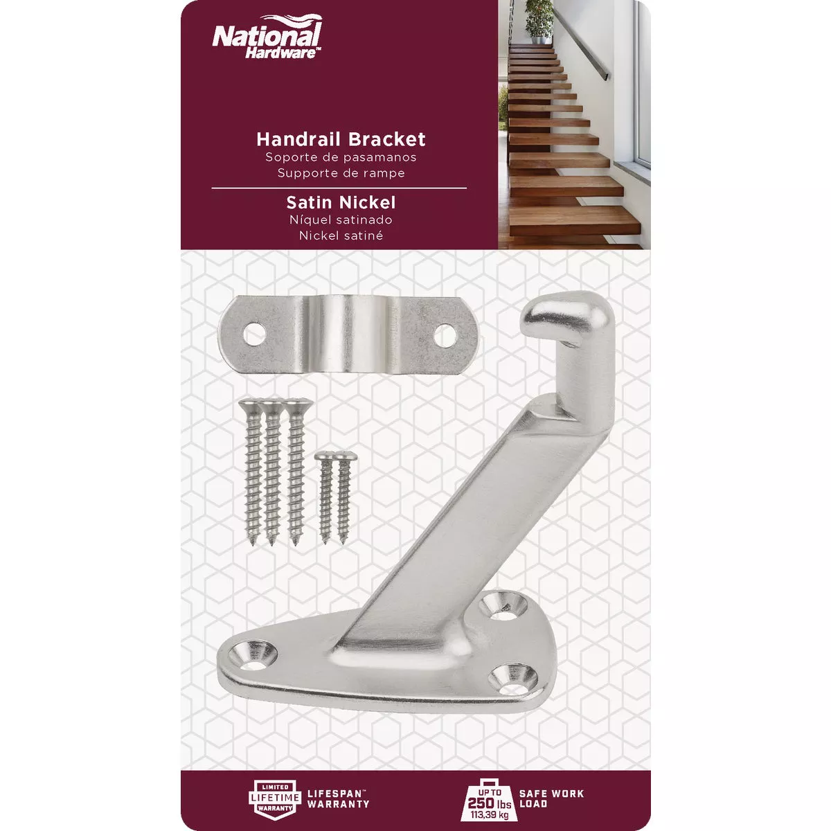 National Hardware Gallery Series Satin Nickel Handrail Bracket - photo 2