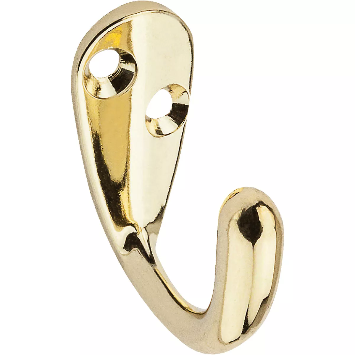 National Brass Single Clothes Wardrobe Hook, (2-Pack)