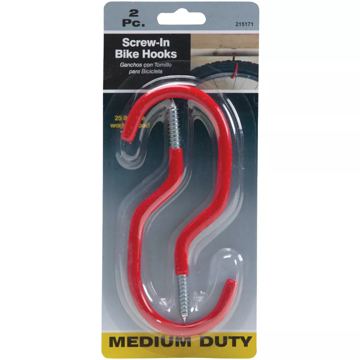 Screw-In Vinyl Coated Bicycle Storage Hook (2-Pack) - photo 2