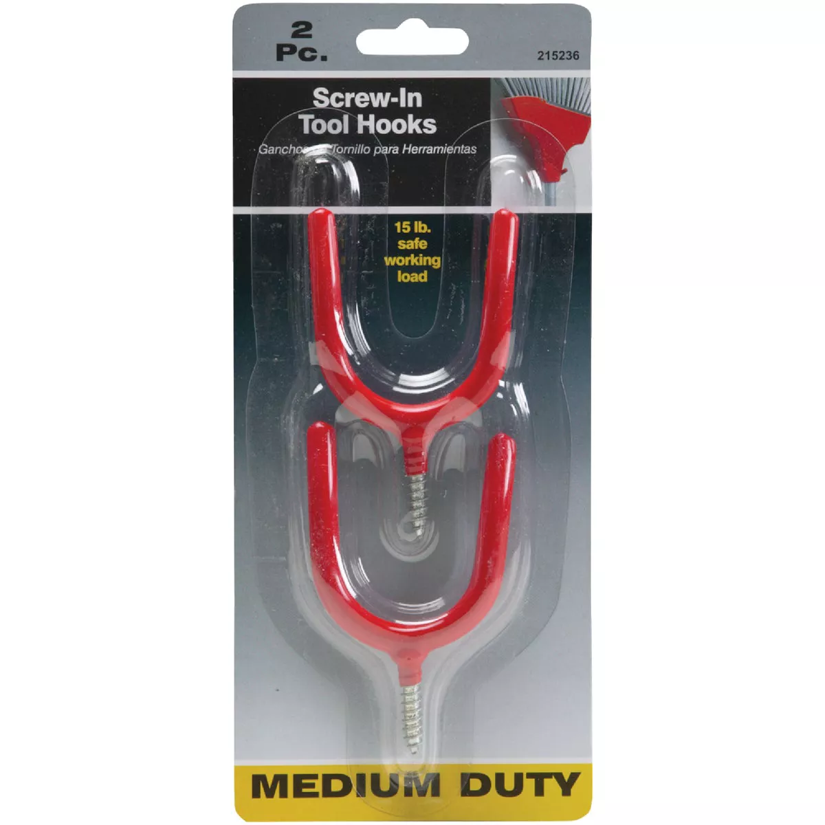 Screw-In Vinyl Coated Red Storage Hook (2-Pack) - photo 2