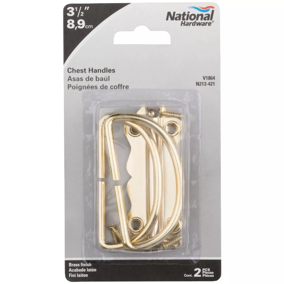 National Hardware Steel Brass-Plated Handle (2-Count) - photo 2