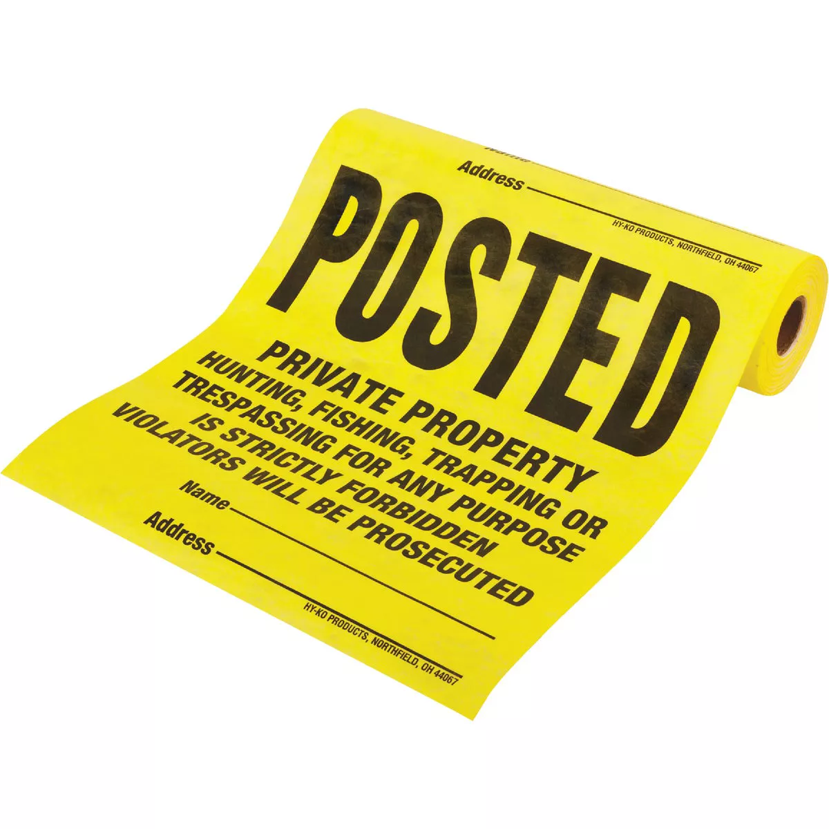 Hy-Ko Tyvek Sign, Posted Legal Private Property (100-Roll) - photo 2