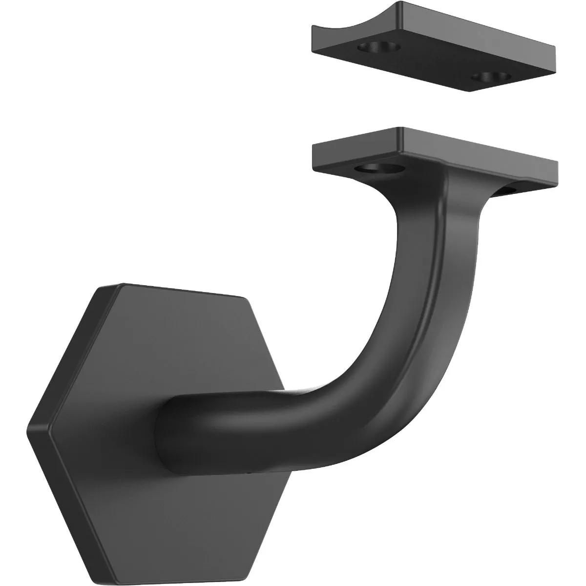 National Hardware Powell 3 In. Matte Black Handrail Bracket