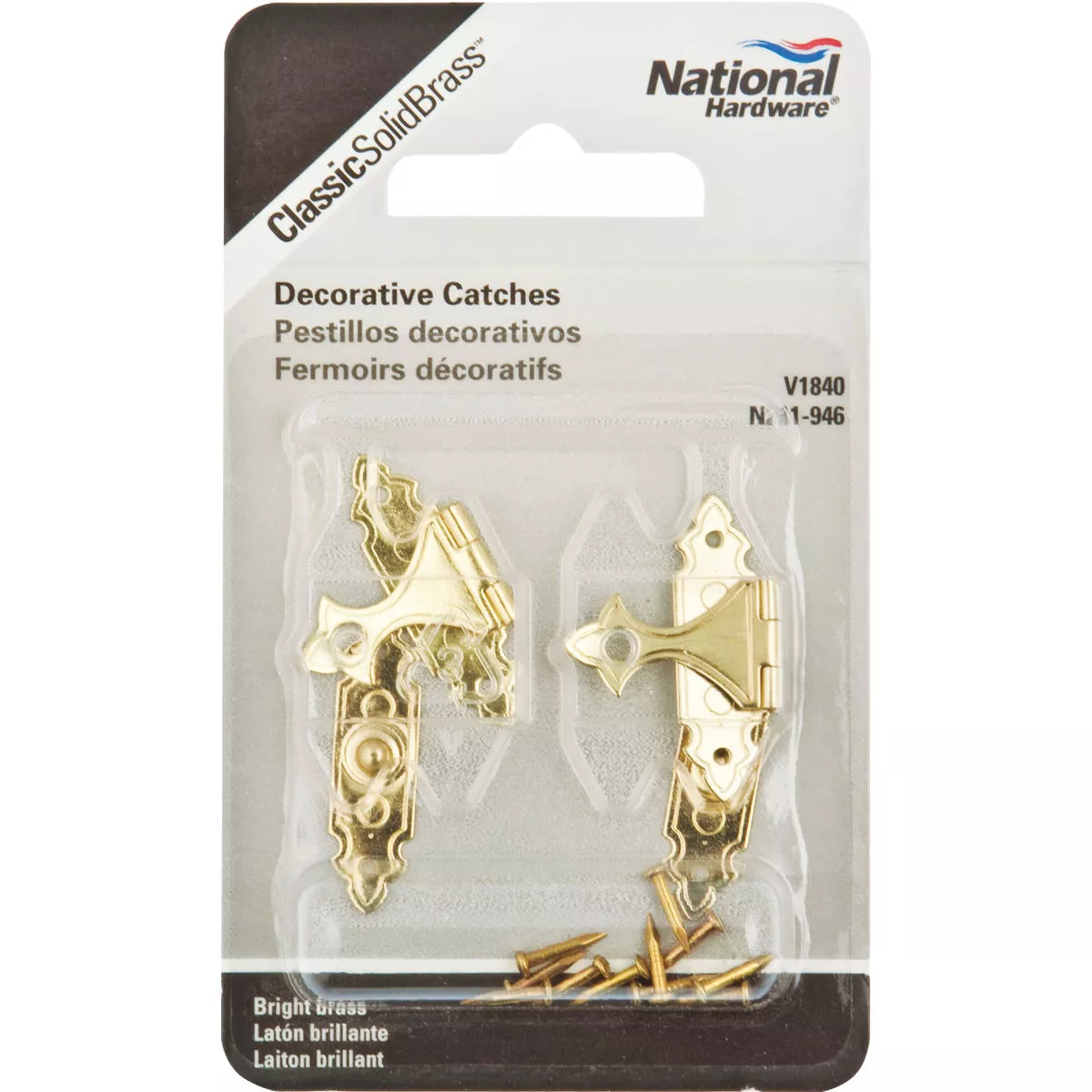 National Catalog V1840 Brass Decorative Catch (2-Count) - photo 2