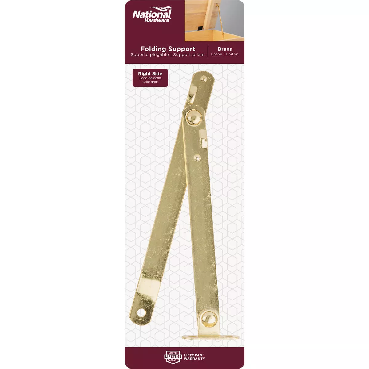 National Steel Brass Right Handed Table Leg Support - photo 2