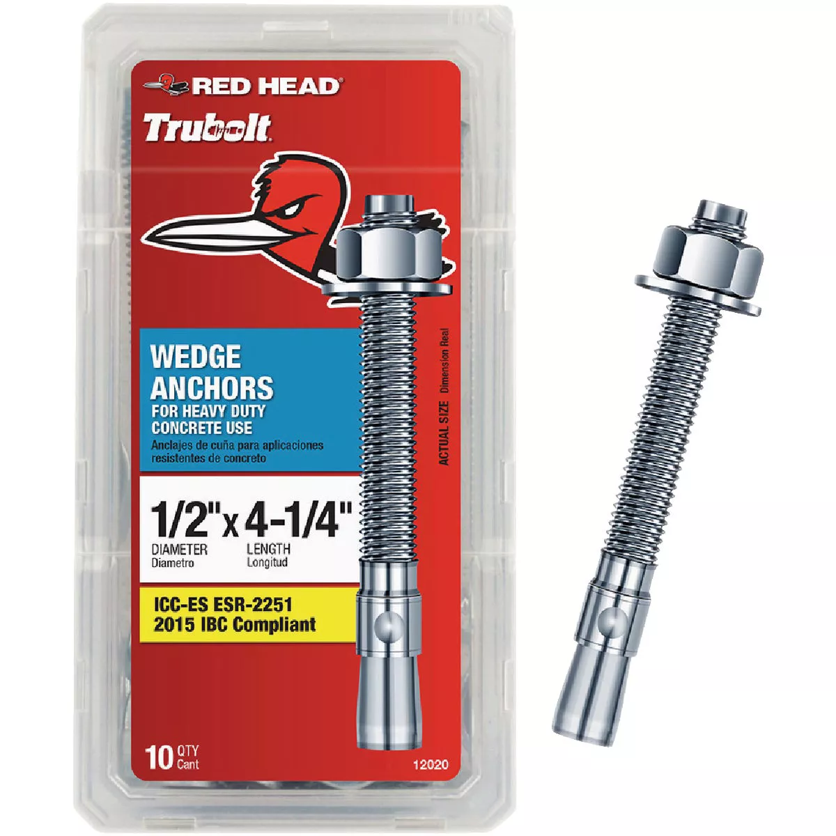 Red Head 1/2 In. x 4-1/4 In. Wedge Anchor (10 Ct.)