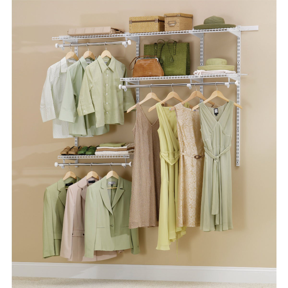 Tension discount closet shelf