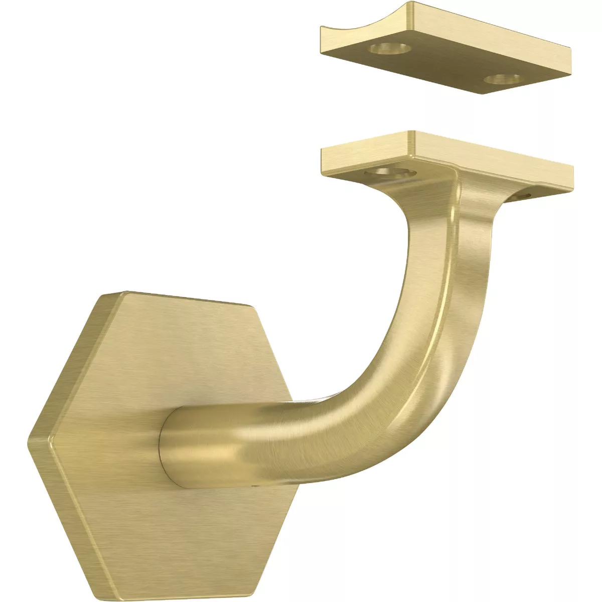 National Hardware Powell 3 In. Brushed Gold Handrail Bracket