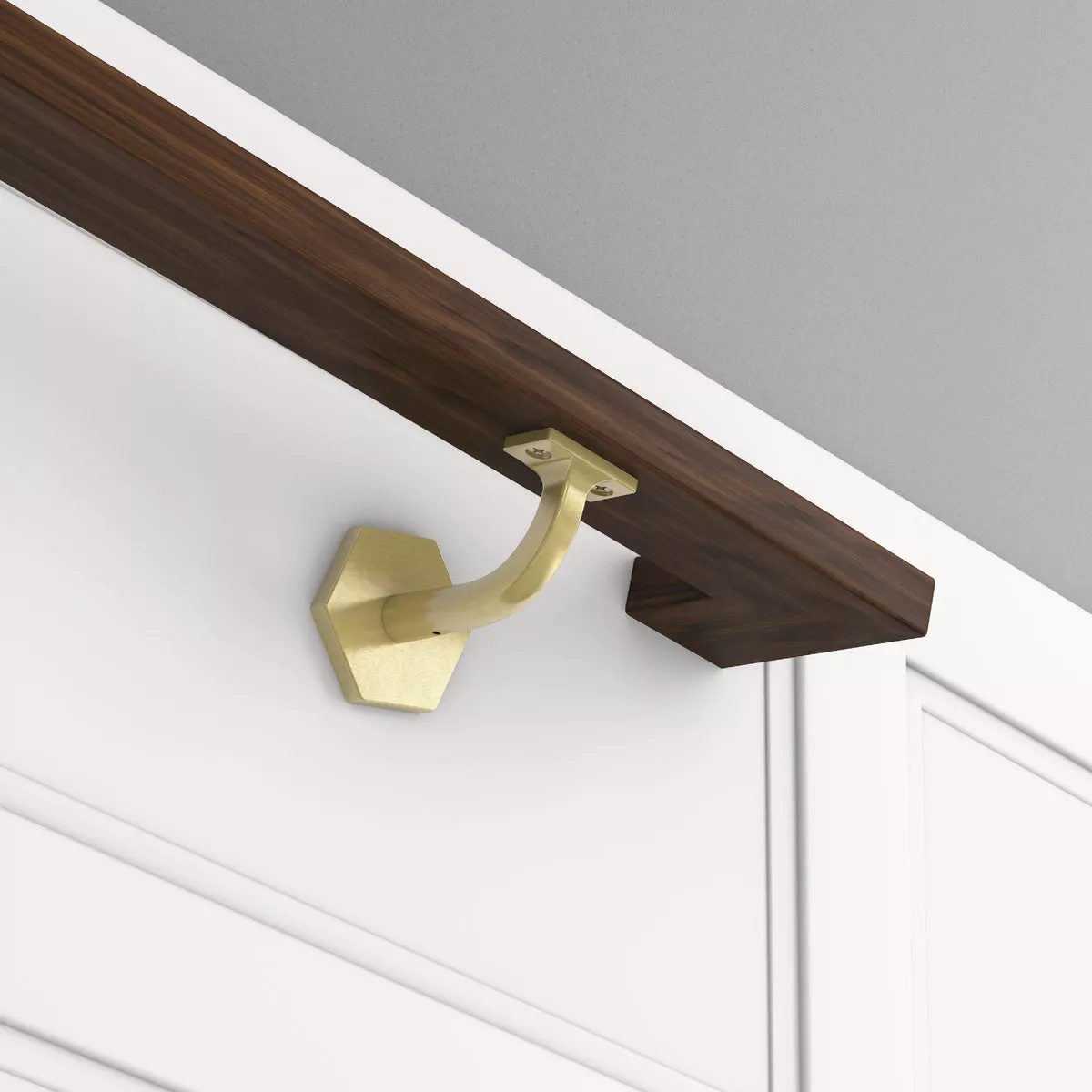 National Hardware Powell 3 In. Brushed Gold Handrail Bracket - photo 2