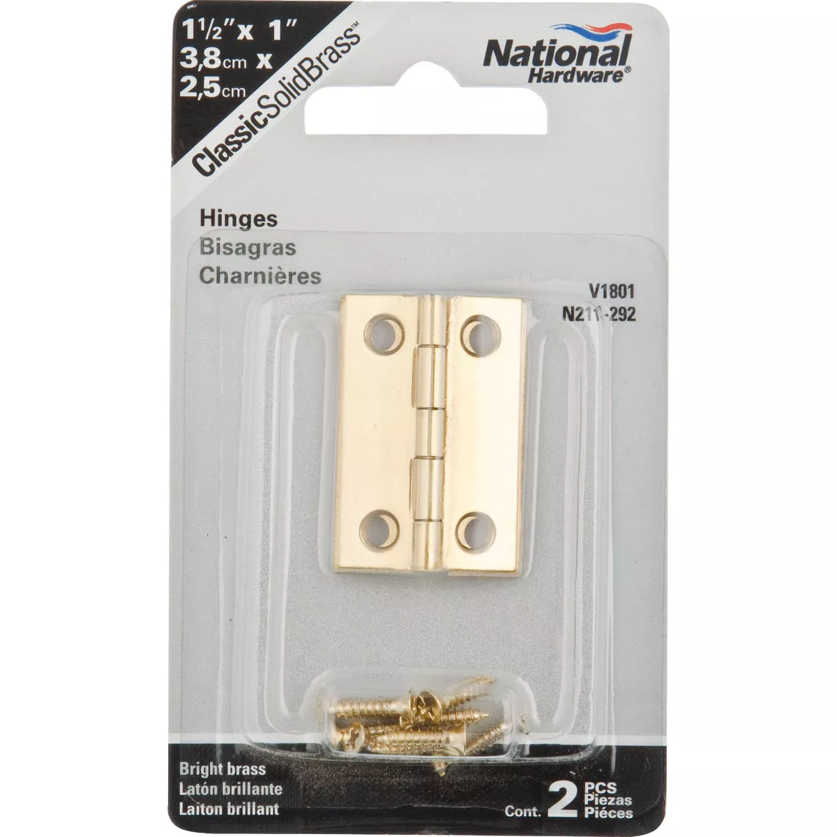 National Hardware 1-1/2 In. x 1 In. Medium Clear Coat Decorative Hinge - photo 2
