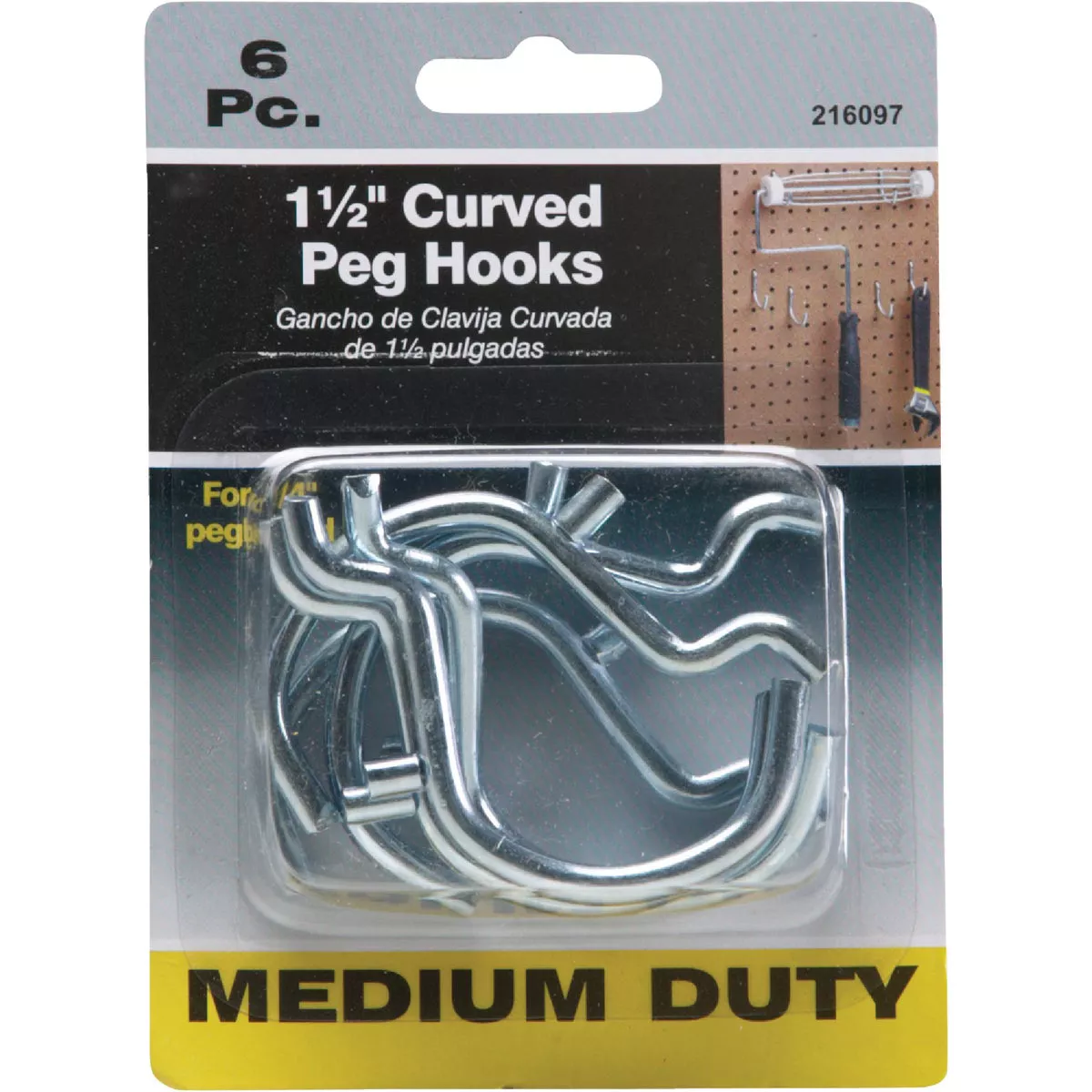 1-1/2 In. Curved Pegboard Hook (6-Count) - photo 4
