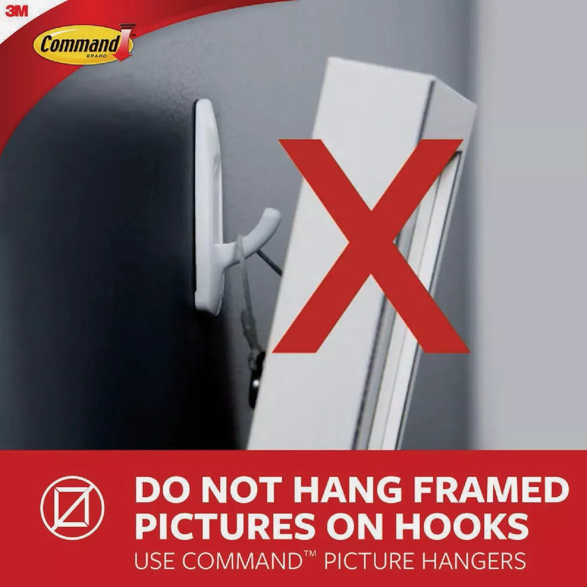 Command Extra Large 15 Lb. Adhesive Hook, White, 1 Hook, 4 Strips - photo 2