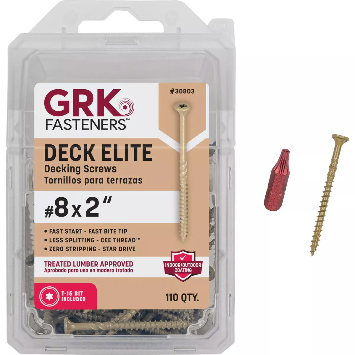 GRK Deck Elite #8 x 2 In Star Drive Bugle Head Deck(100 Ct