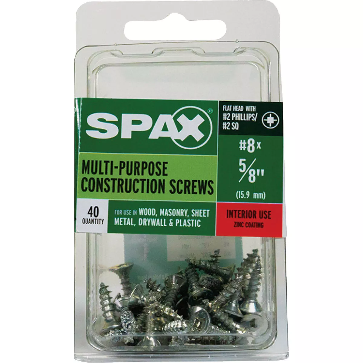 SPAX 8 x 5/8 In. Flat Head Unidrive (Combo Drive) Zinc (Interior) Wood Screw (40-Count) - photo 4