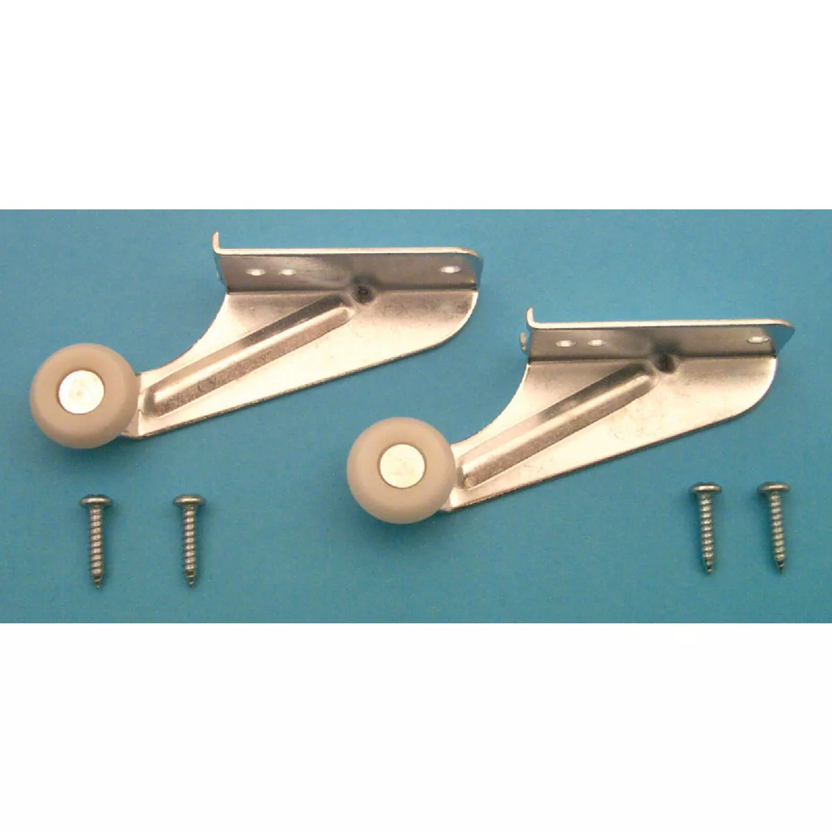 Prime-Line Steel White Nylon 3-3/8" Left Hand Rear Drawer Roller (2 Count) - photo 3