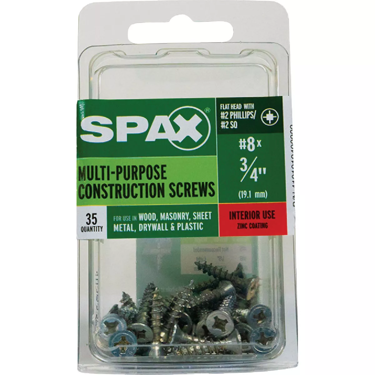 SPAX 8 x 3/4 In. Flat Head Unidrive (Combo Drive) Zinc (Interior) Wood Screw (35-Count) - photo 4