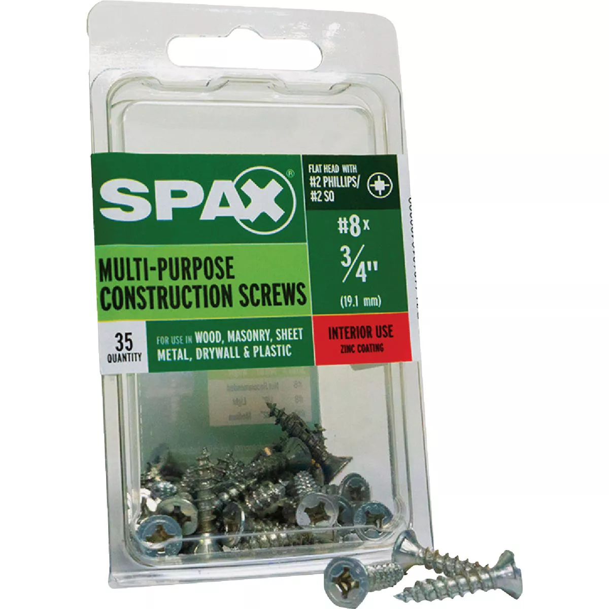 SPAX 8 x 3/4 In. Flat Head Unidrive (Combo Drive) Zinc (Interior) Wood Screw (35-Count) - photo 6