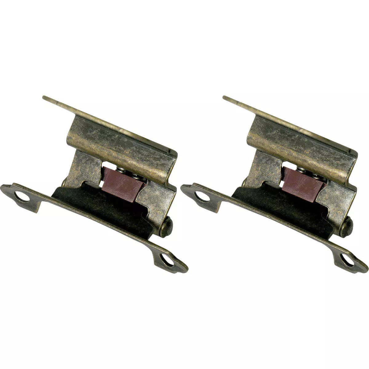 Laurey Antique Brass Self-Closing Overlay Hinge with Wood Screws (2-Pack) - photo 3