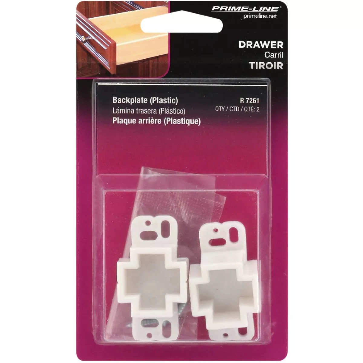 Prime-Line Nylon White Track Socket (2-Pack) - photo 2