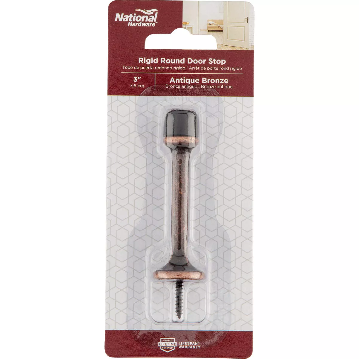 National Hardware 3 In. Antique Bronze Rigid Round Door Stop - photo 2