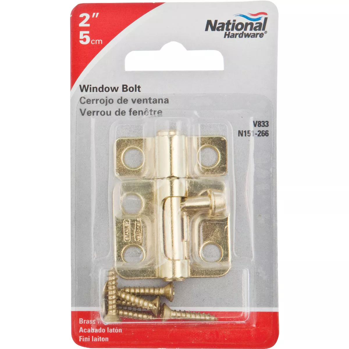 National Hardware 2 In. Satin Brass Cellar Window Barrel Bolt - photo 2