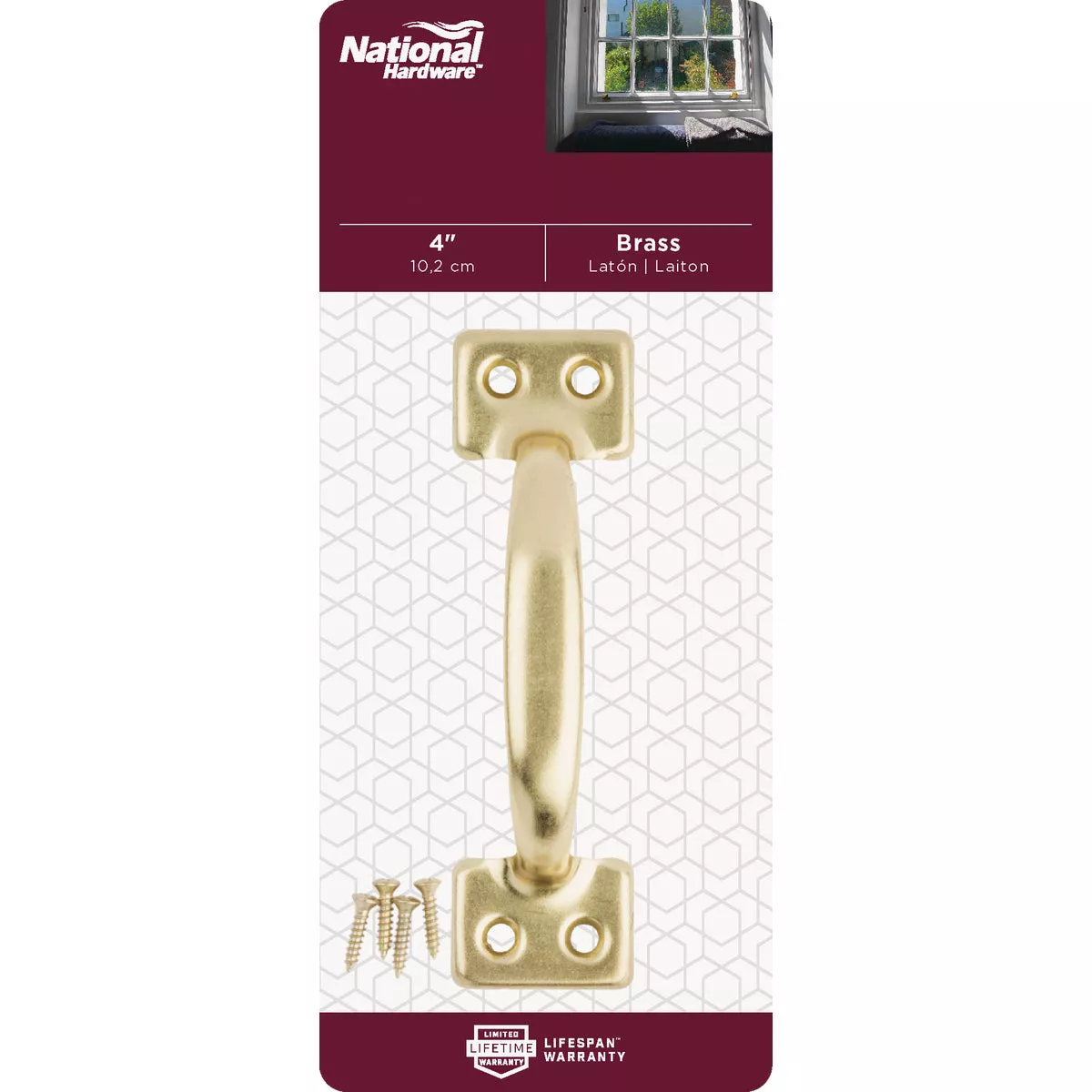 National Hardware 4 In. Bright Brass Window Sash Lift - photo 2