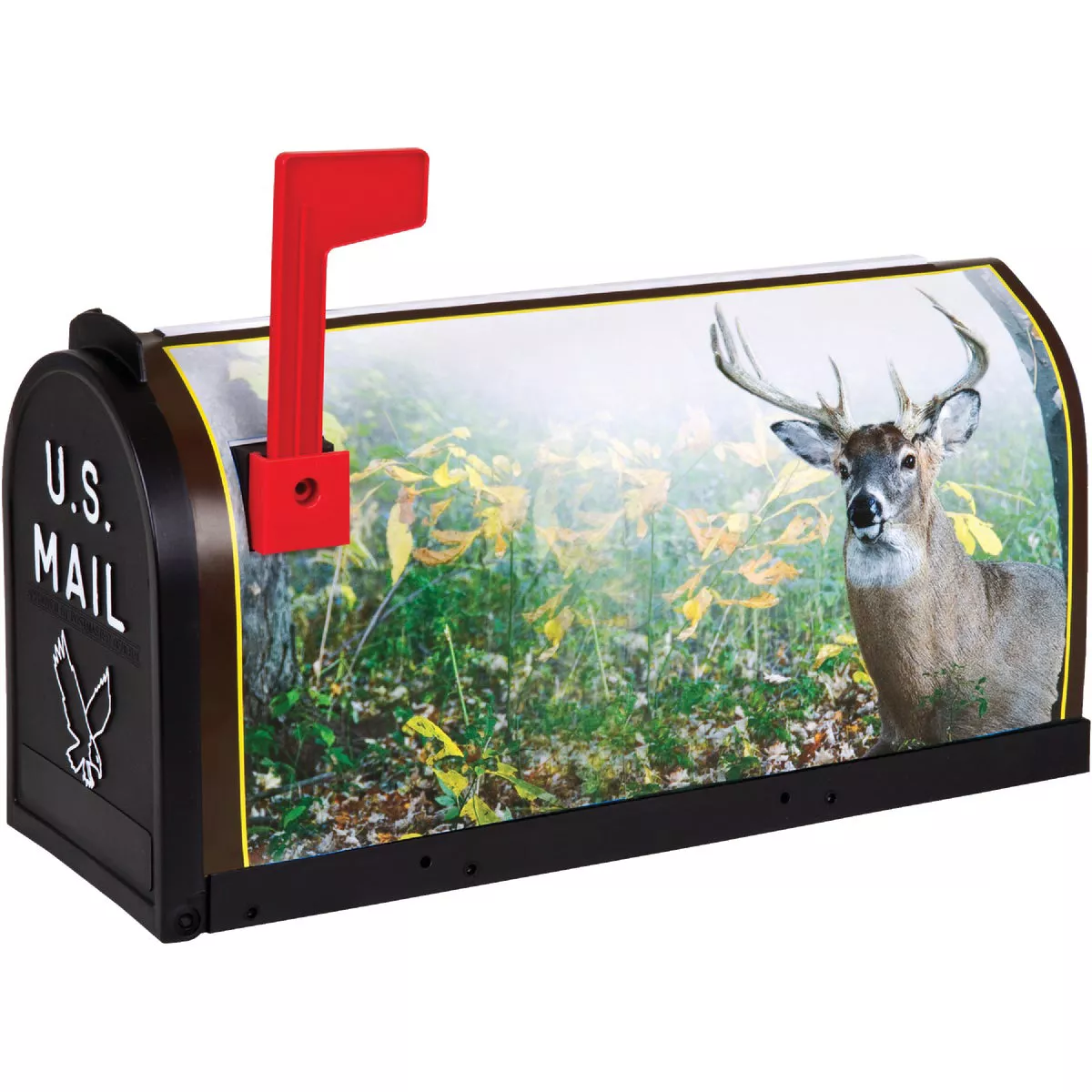 Flambeau No. 1 Deer Decorative Plastic Rural Post Mount Mailbox