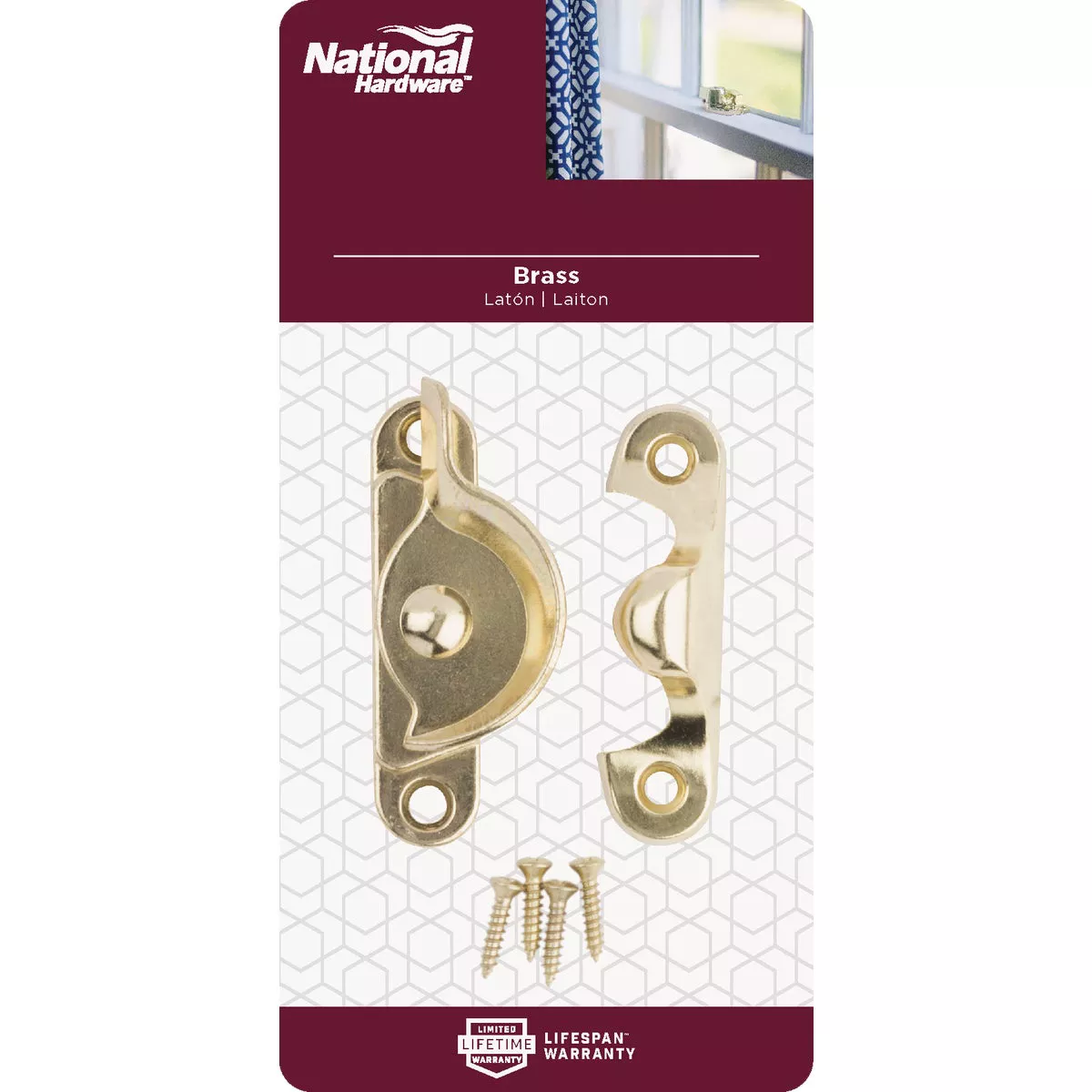 National Hardware Brass 7/8 In. Crescent Sash Lock - photo 2