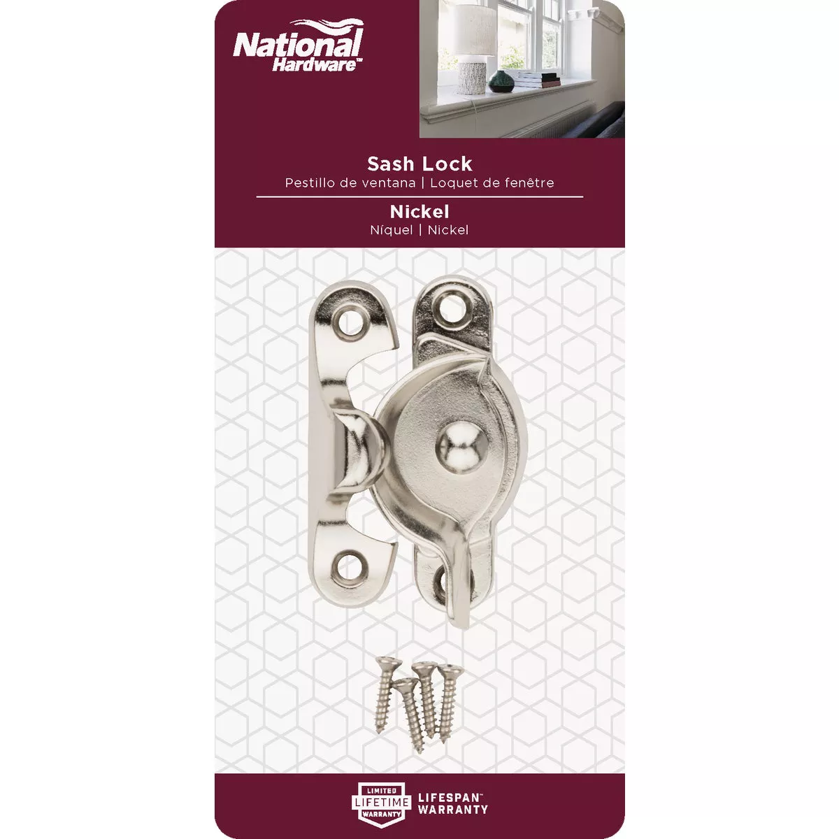 National Hardware Nickel 7/8 In. Crescent Sash Lock - photo 2