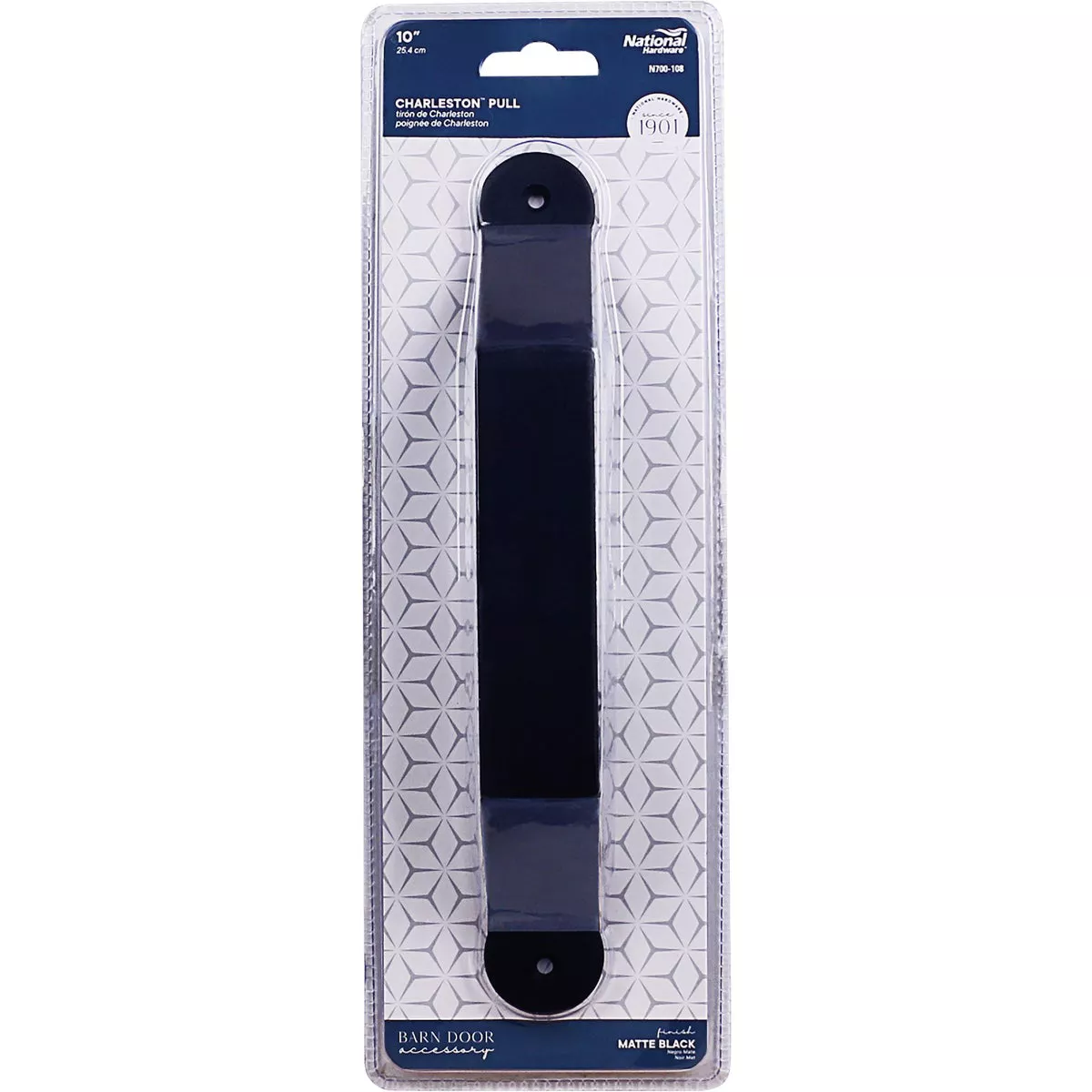 National Hardware 10 In. Matte Black Charleston Interior Barn Door Pull - photo 2