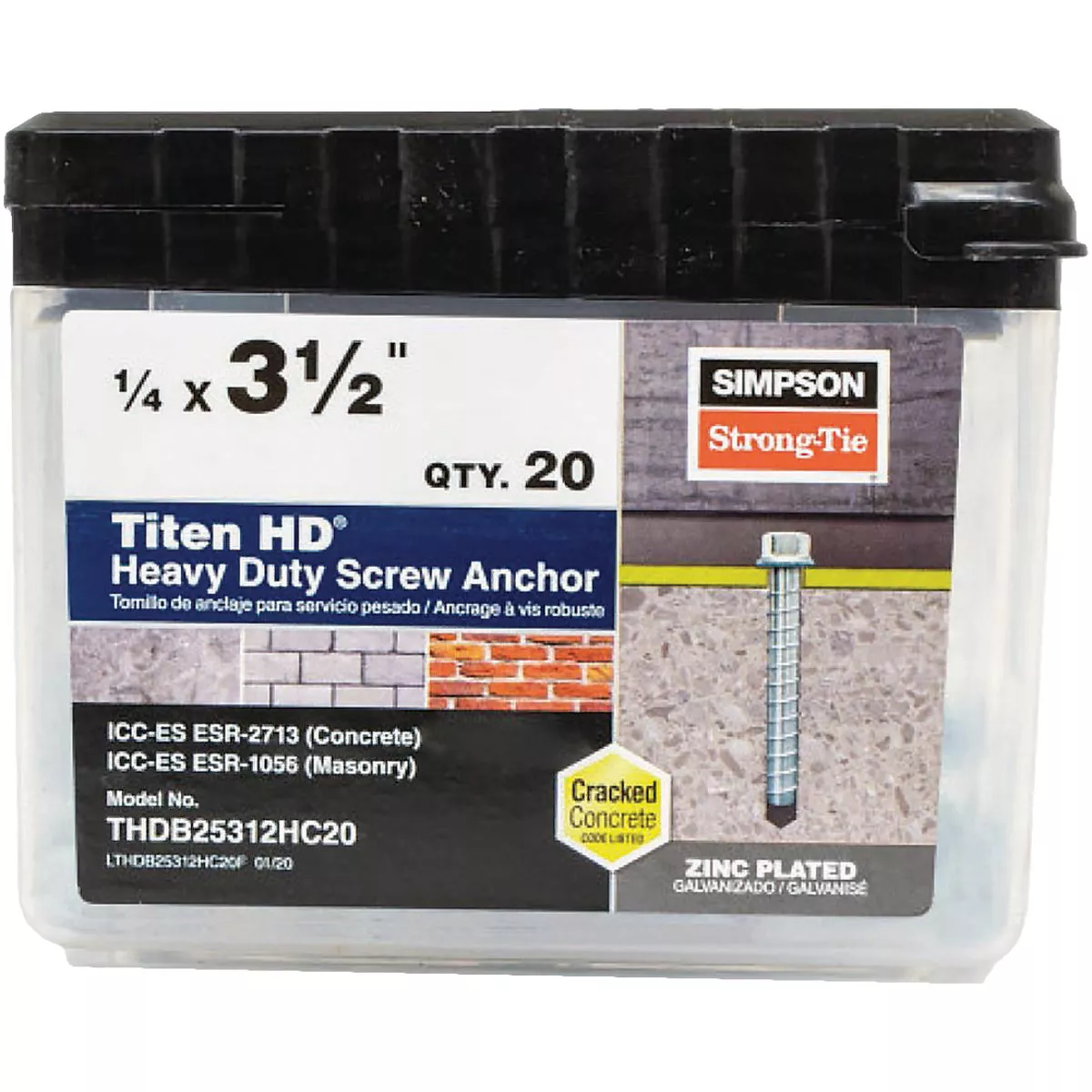 Simpson Strong-Tie Titen HD 1/4 In. x 3-1/2 In. Heavy-Duty Screw Anchor (50-Qty) - photo 2