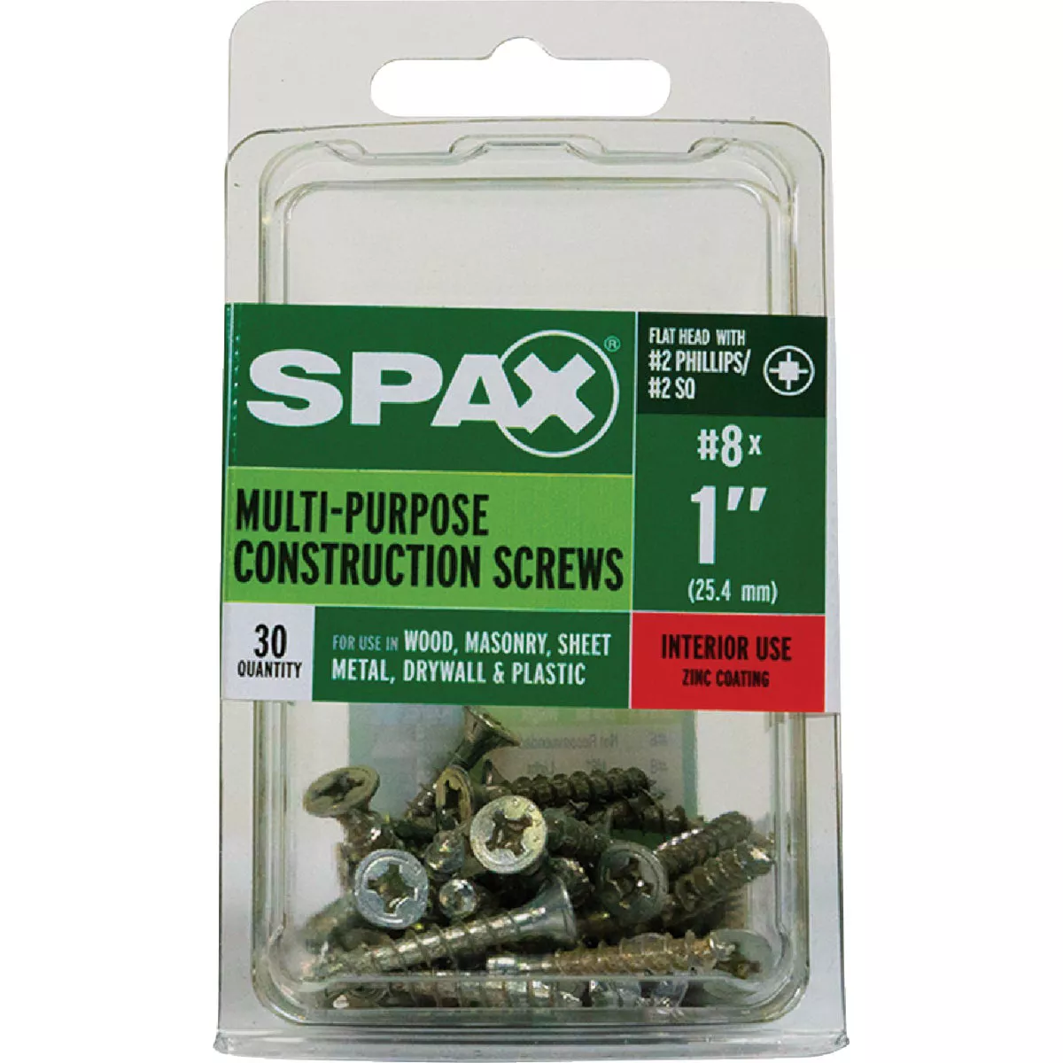 SPAX #8 x 1 In. Unidrive (Combo Drive) Flat Head Zinc (Interior) Multi-Purpose Construction Screw (30 Ct.) - photo 4