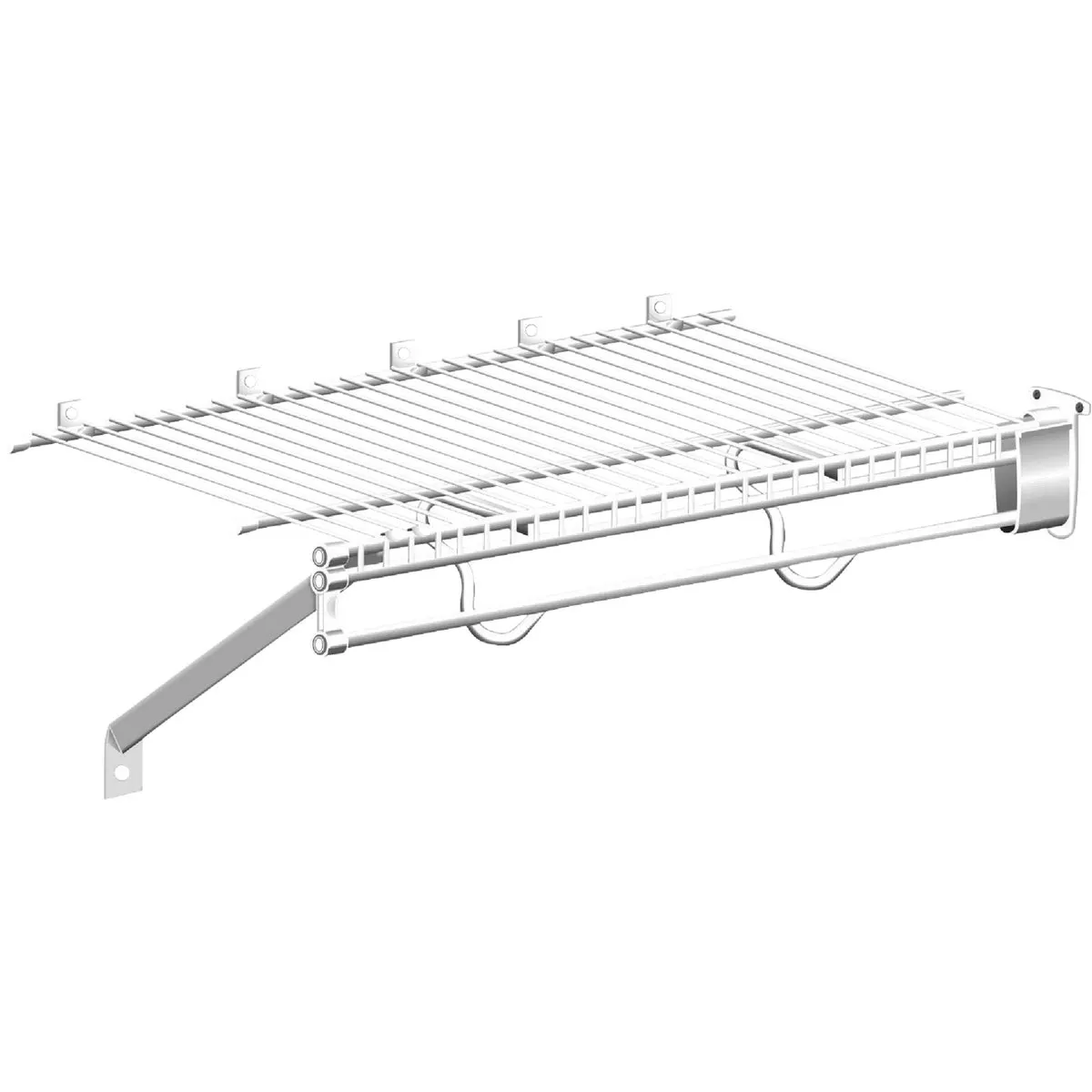 ClosetMaid TotalSlide 12 Ft. W. x 12 In. D. Ventilated Wire Shelf & Rod, White - photo 2