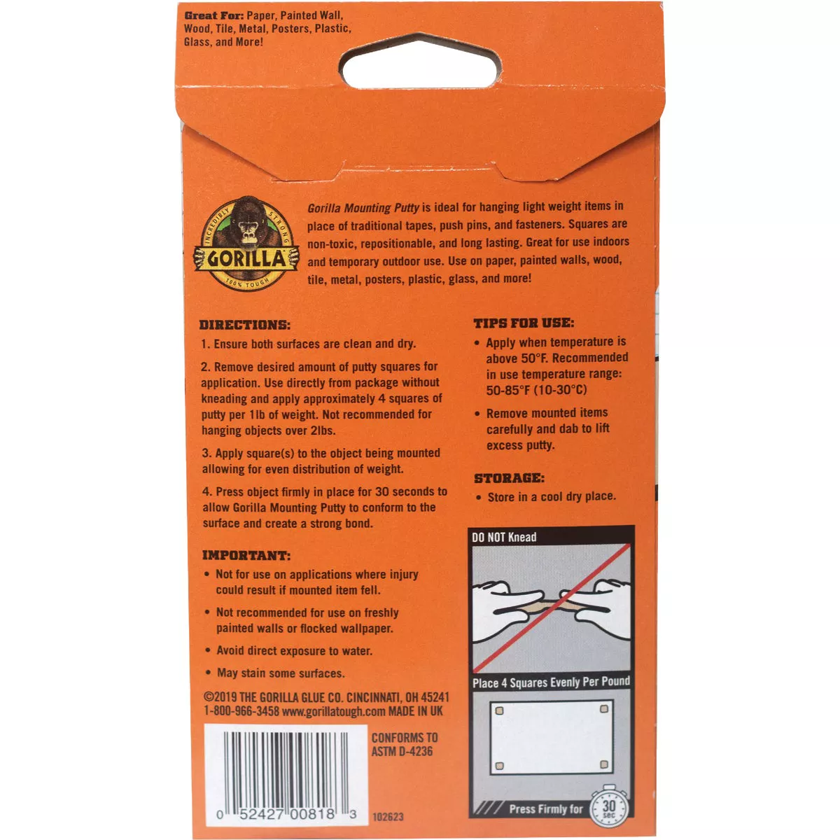 Gorilla 2 Oz. Mounting Putty (84-Squares) - photo 2