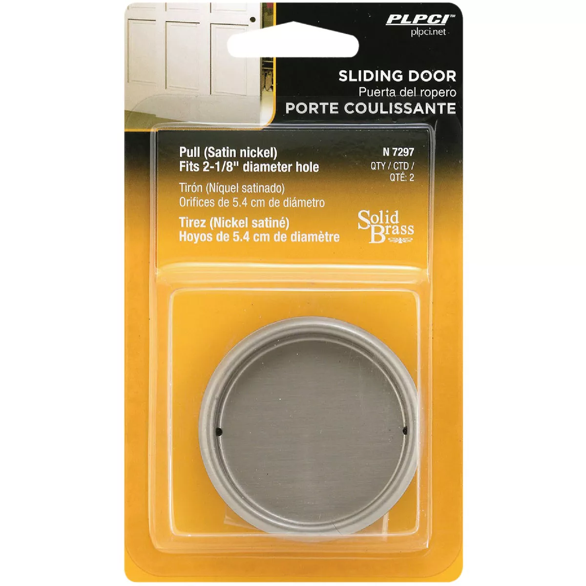 Prime-Line 2-1/8 In. Satin Nickel Closet Door Finger Pull (2 Count) - photo 2