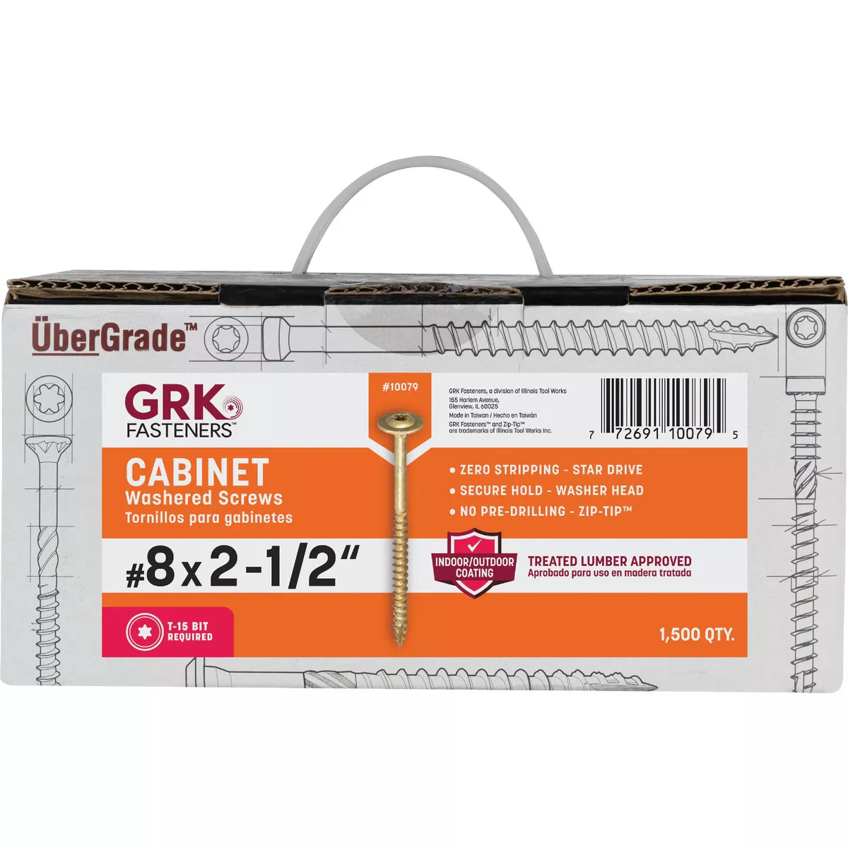 GRK #8 x 2-1/2 In. Star Drive Cabinet Screw (1500 Ct.) - photo 4