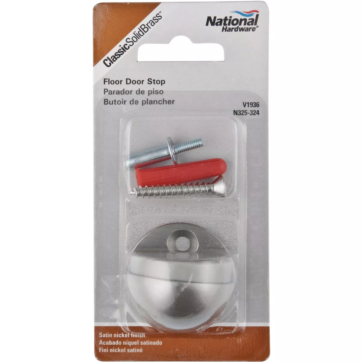 National Hardware Satin Nickel Floor Door Stop - photo 2