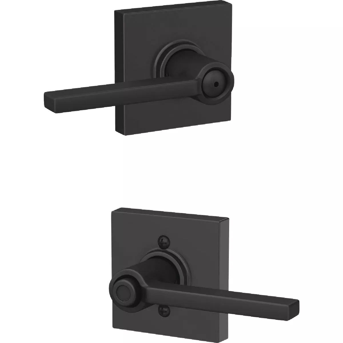 Schlage F Series Latitude Lever Collins Matte Black Bed & Bath Lock - photo 4