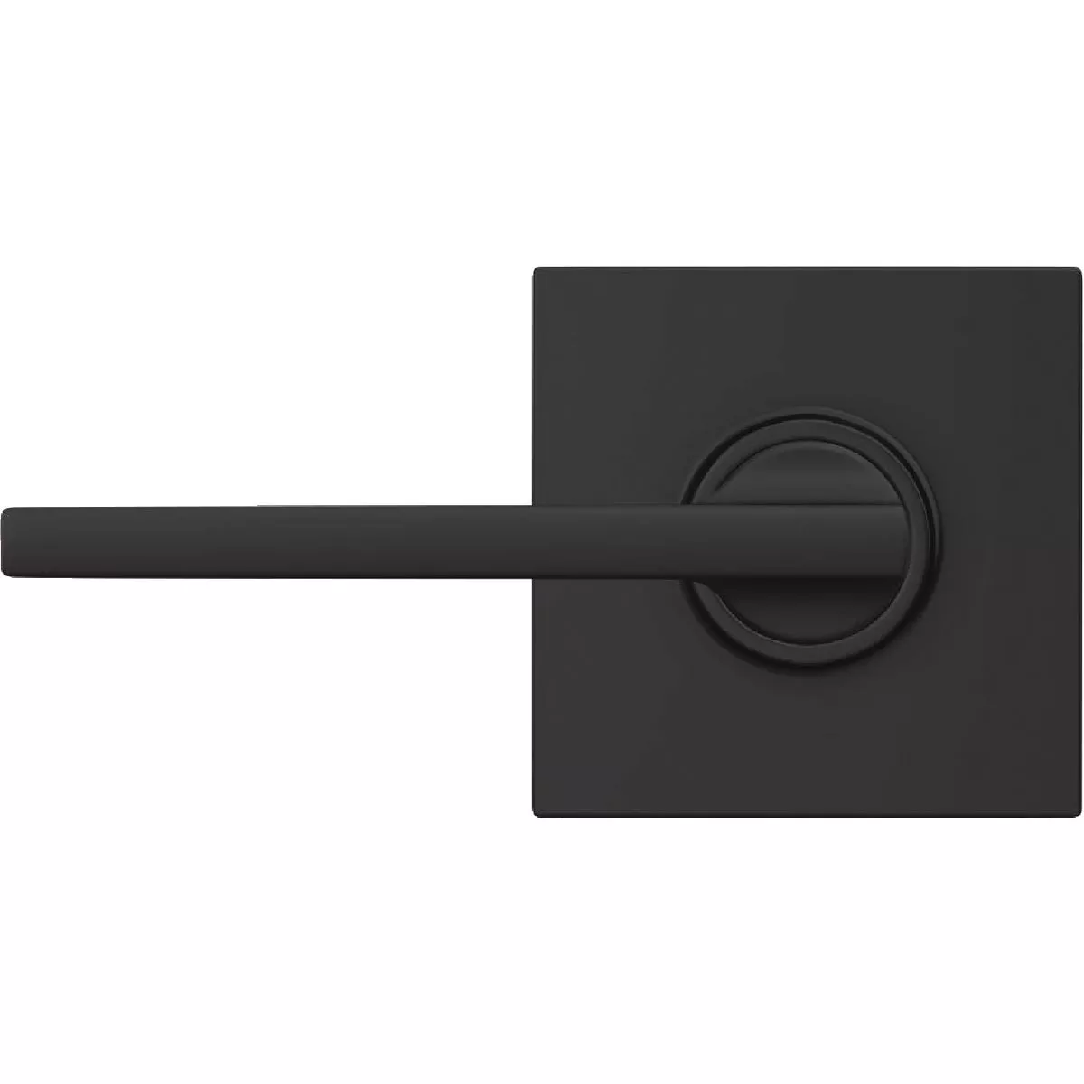 Schlage Latitude Lever Matte Black Hall & Closet Lock with Collins Trim