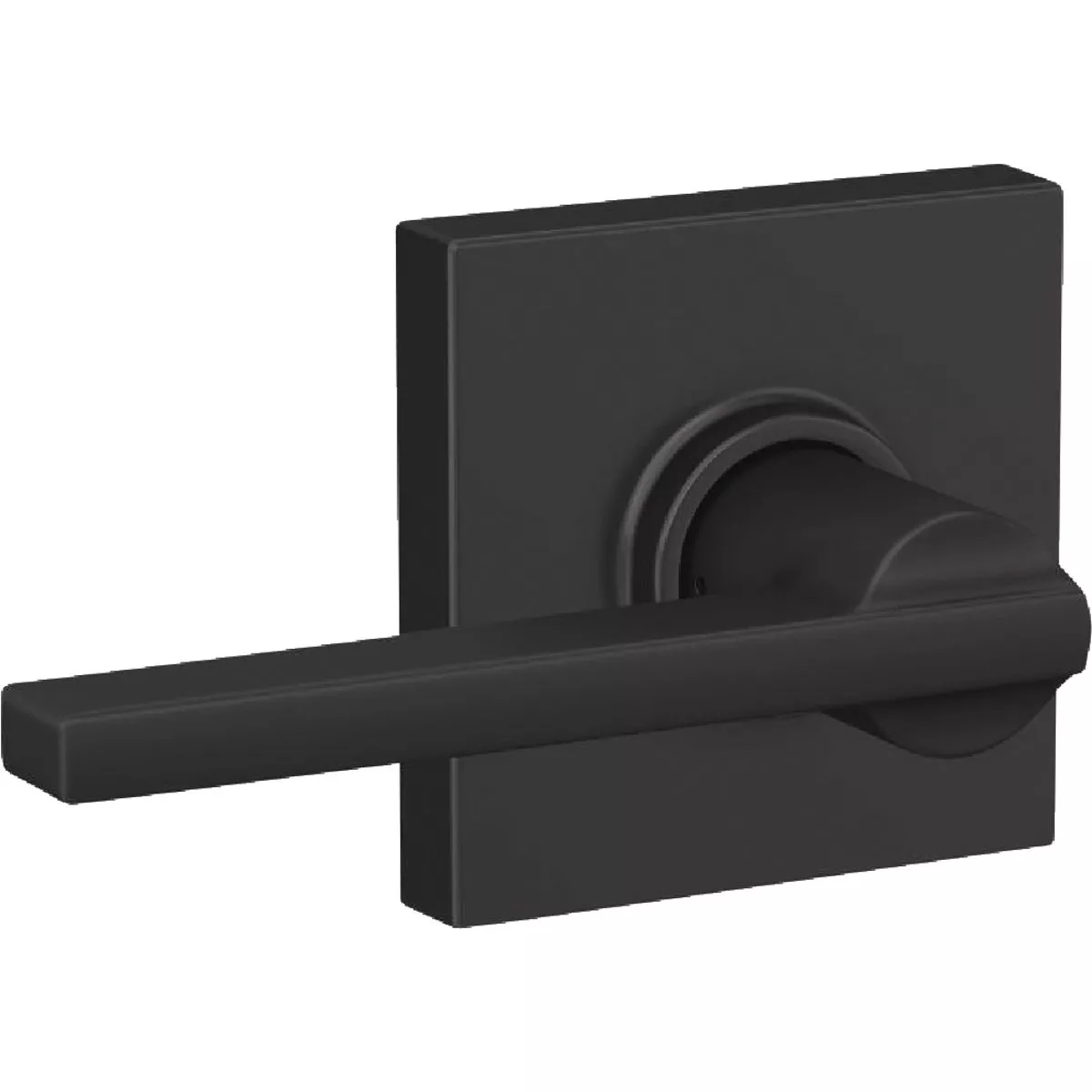 Schlage Latitude Lever Matte Black Hall & Closet Lock with Collins Trim - photo 3