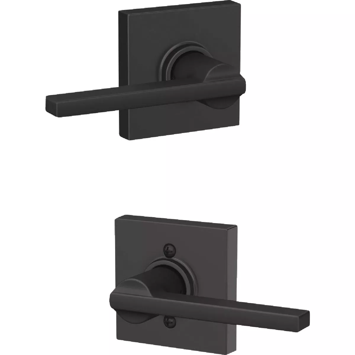 Schlage Latitude Lever Matte Black Hall & Closet Lock with Collins Trim - photo 4