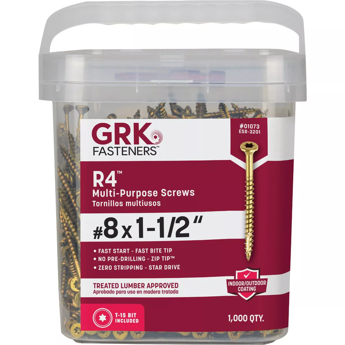 GRK R4 #8 x 1-1/2 In. Star Drive Multi-Purpose Wood Screw (1000 Ct.) - photo 6