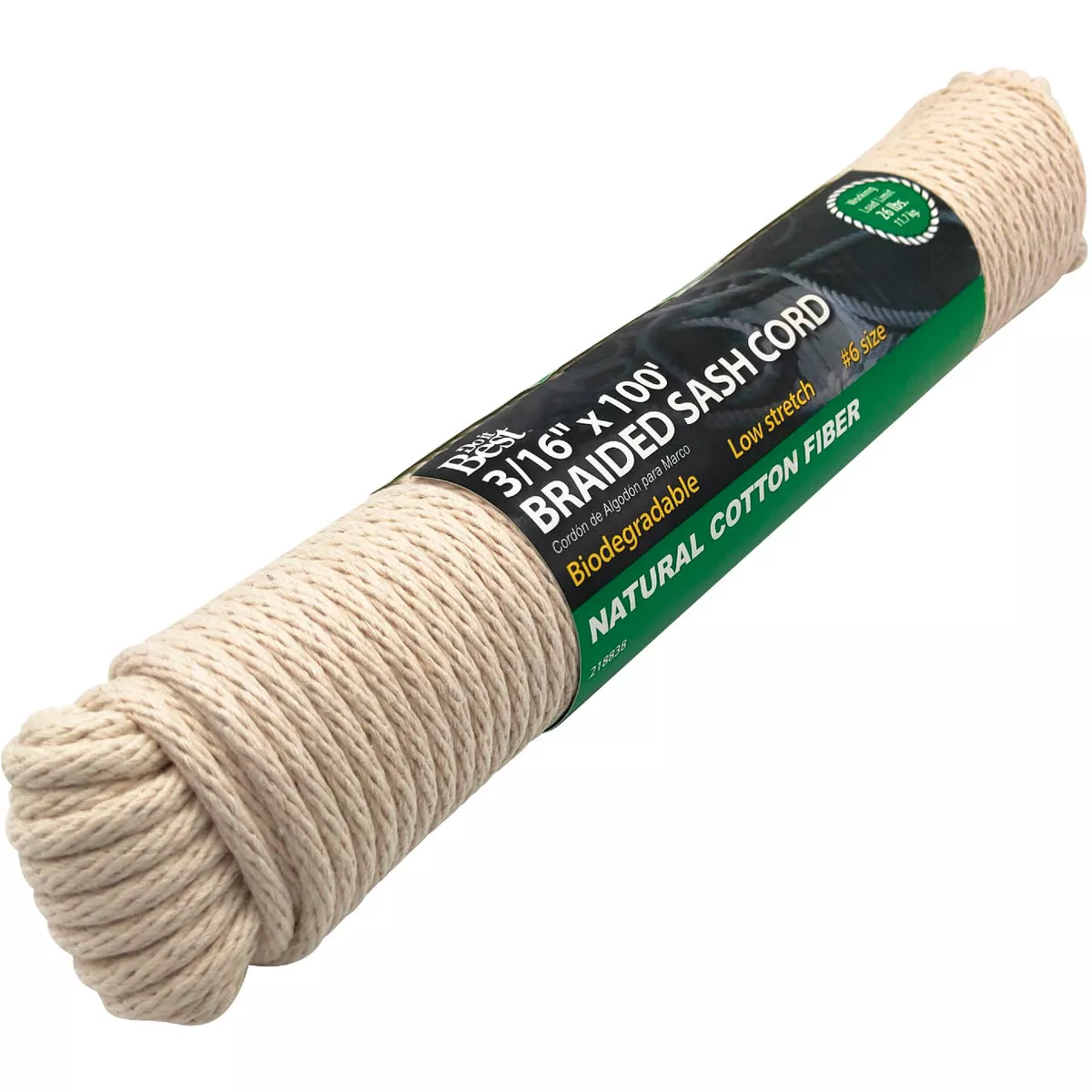 Do it Best 3/16 In. x 100 Ft. White Solid Braided Cotton Sash Cord - photo 2