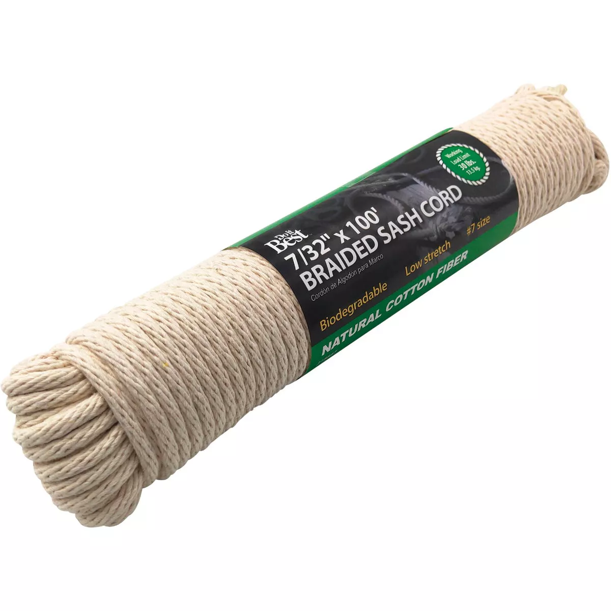 Do it Best 7/32 In. x 100 Ft. White Solid Braided Cotton Sash Cord - photo 2