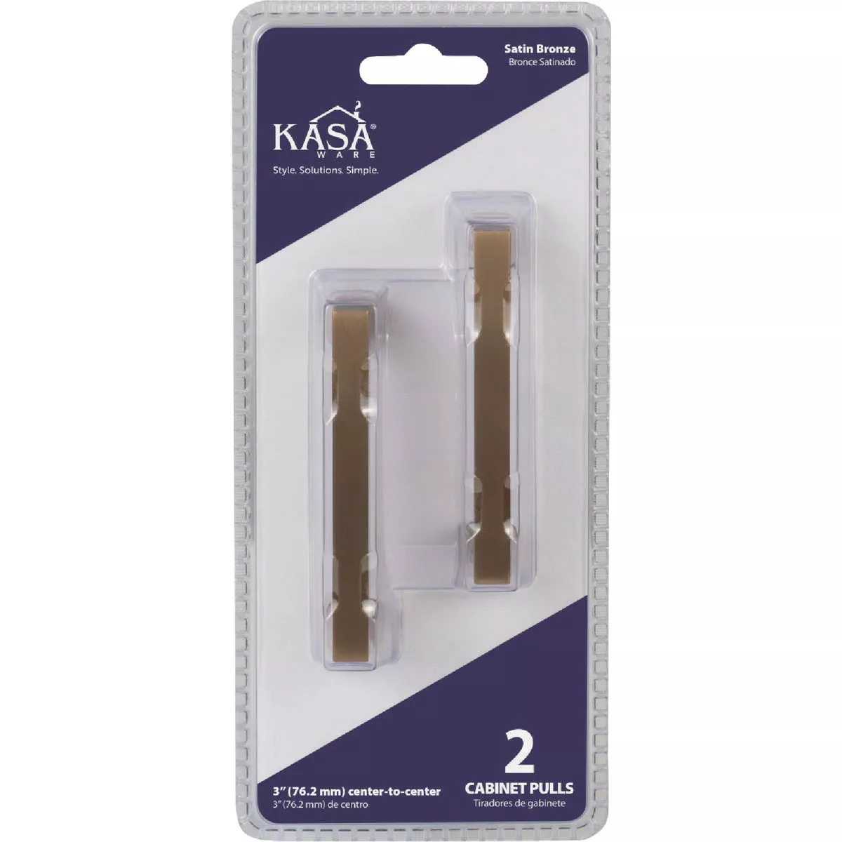KasaWare 3-3/8 In. Overall Length Satin Bronze Square Bar Pull (2-Pack) - photo 2