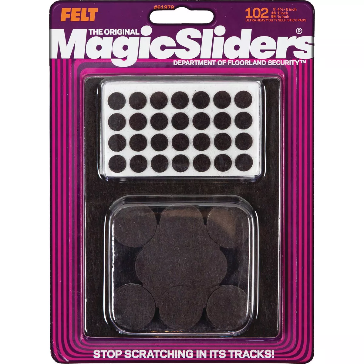 Magic Sliders Assorted Brown Self-Adhesive Ultra Heavy-Duty Furniture Pad (102-Pack)