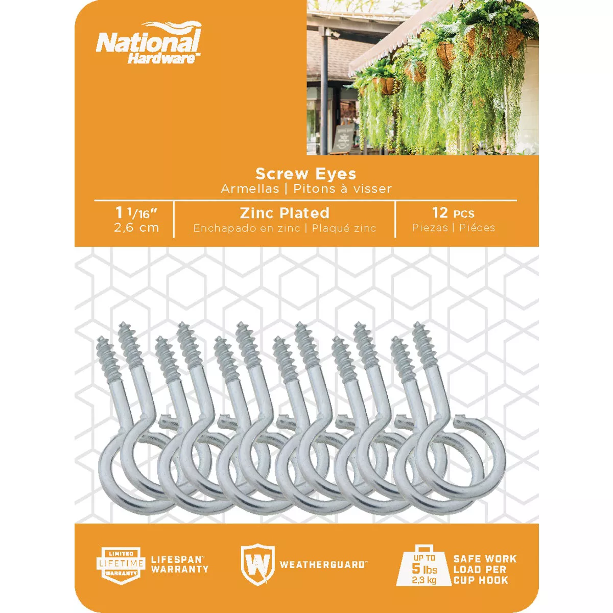 National Hardware #14 Zinc Large Screw Eye (12 Ct.) - photo 2