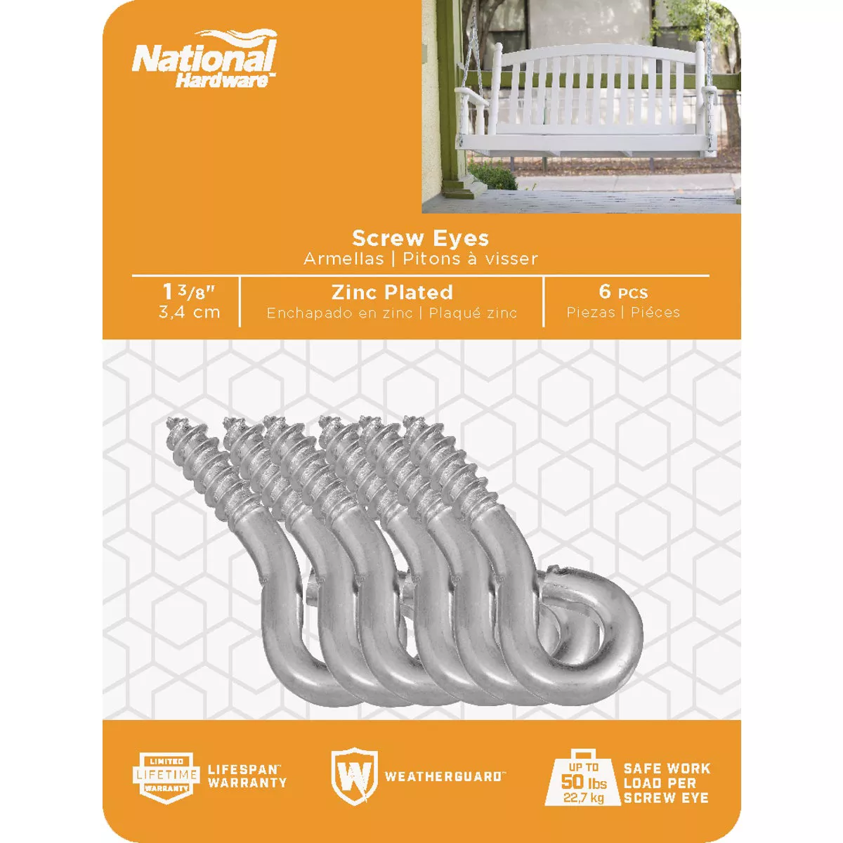 National Hardware #208 Zinc Small Screw Eye (6 Ct.) - photo 2