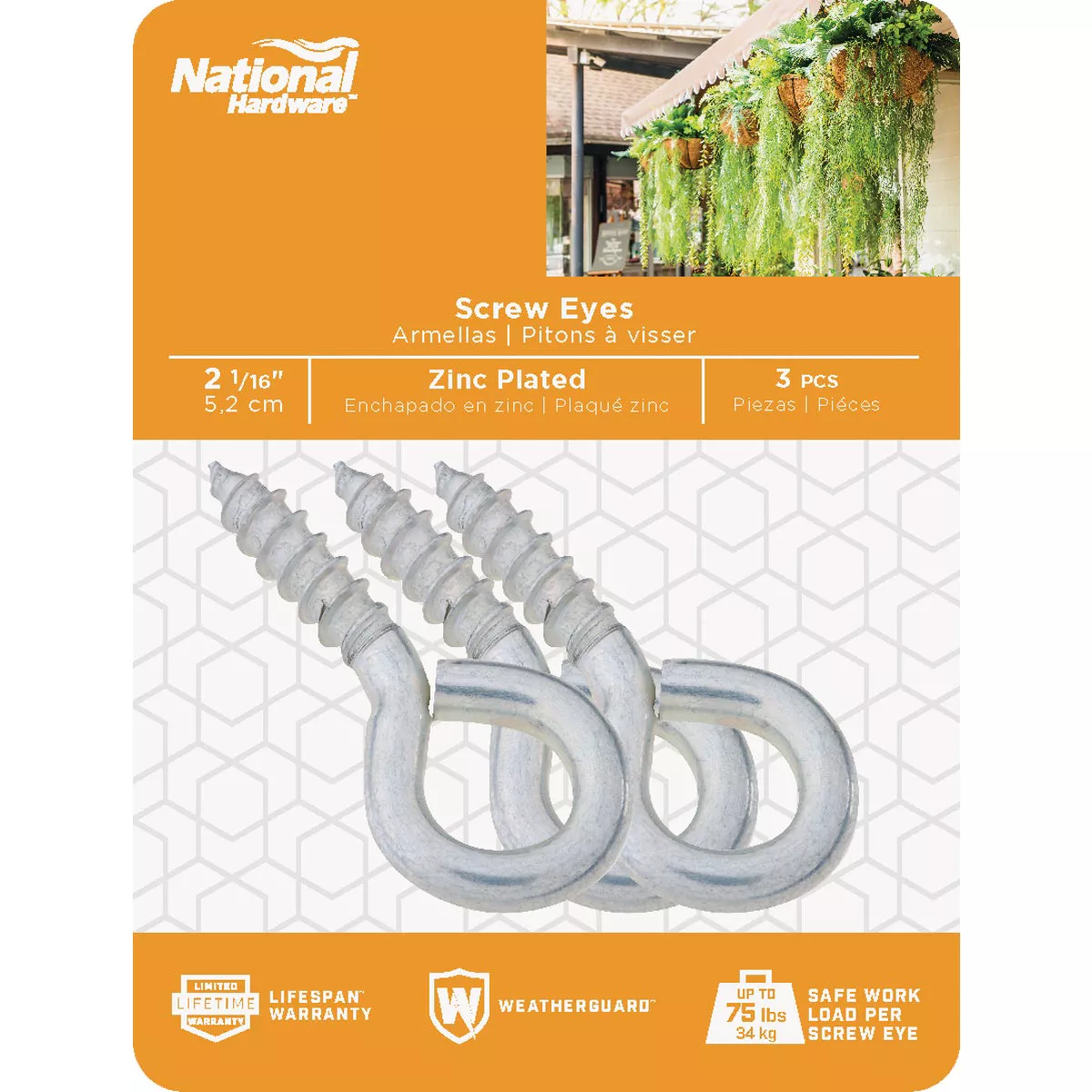 National Hardware #104 Zinc Medium Screw Eye (3 Ct.) - photo 2